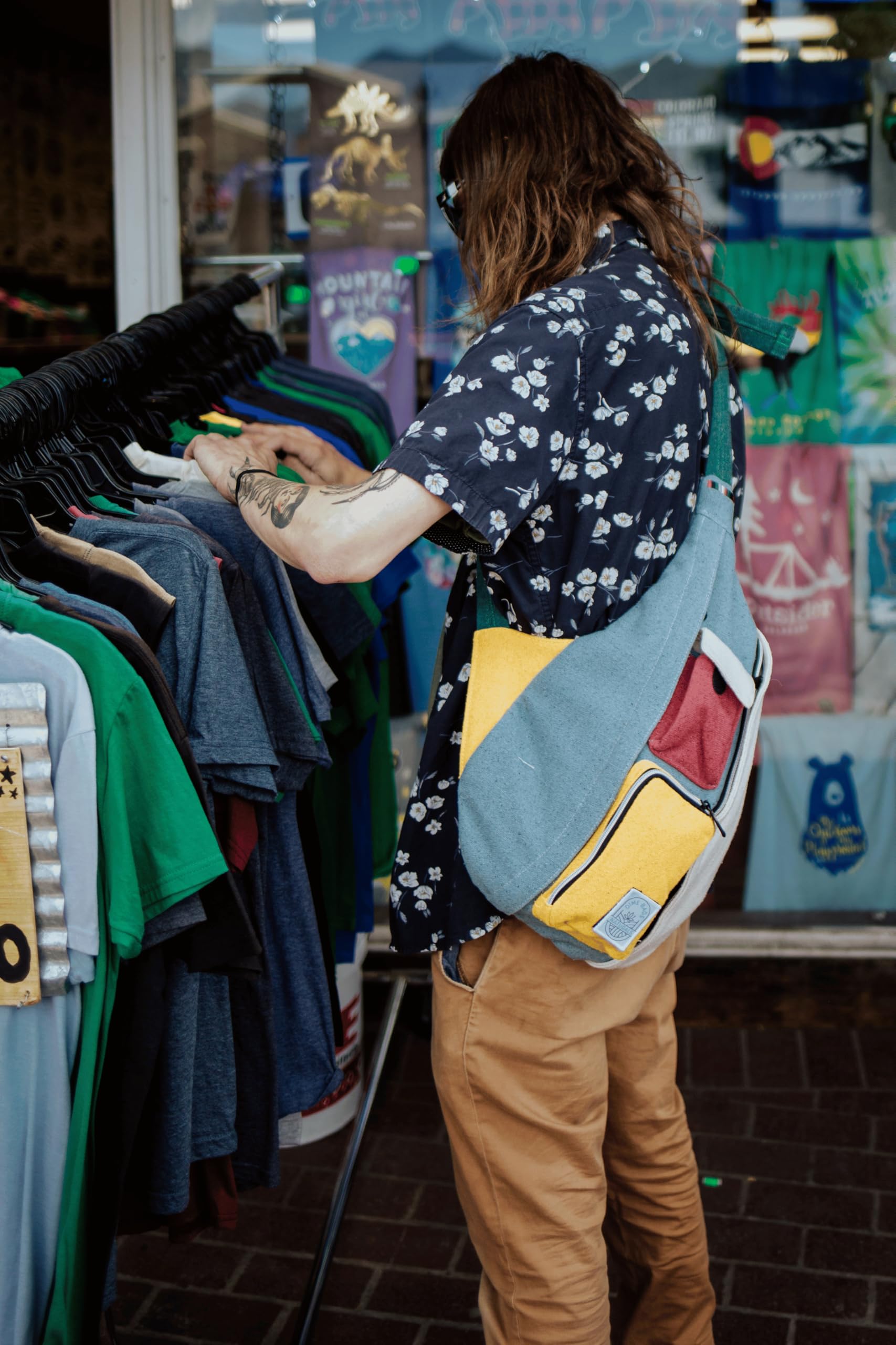 DIME BAGS 100% Nepali Hemp Crossbody Sling Bag, Roomy Multi-Pocket Design with Adjustable Strap for Daily Use & Travel Seeker - Image 5