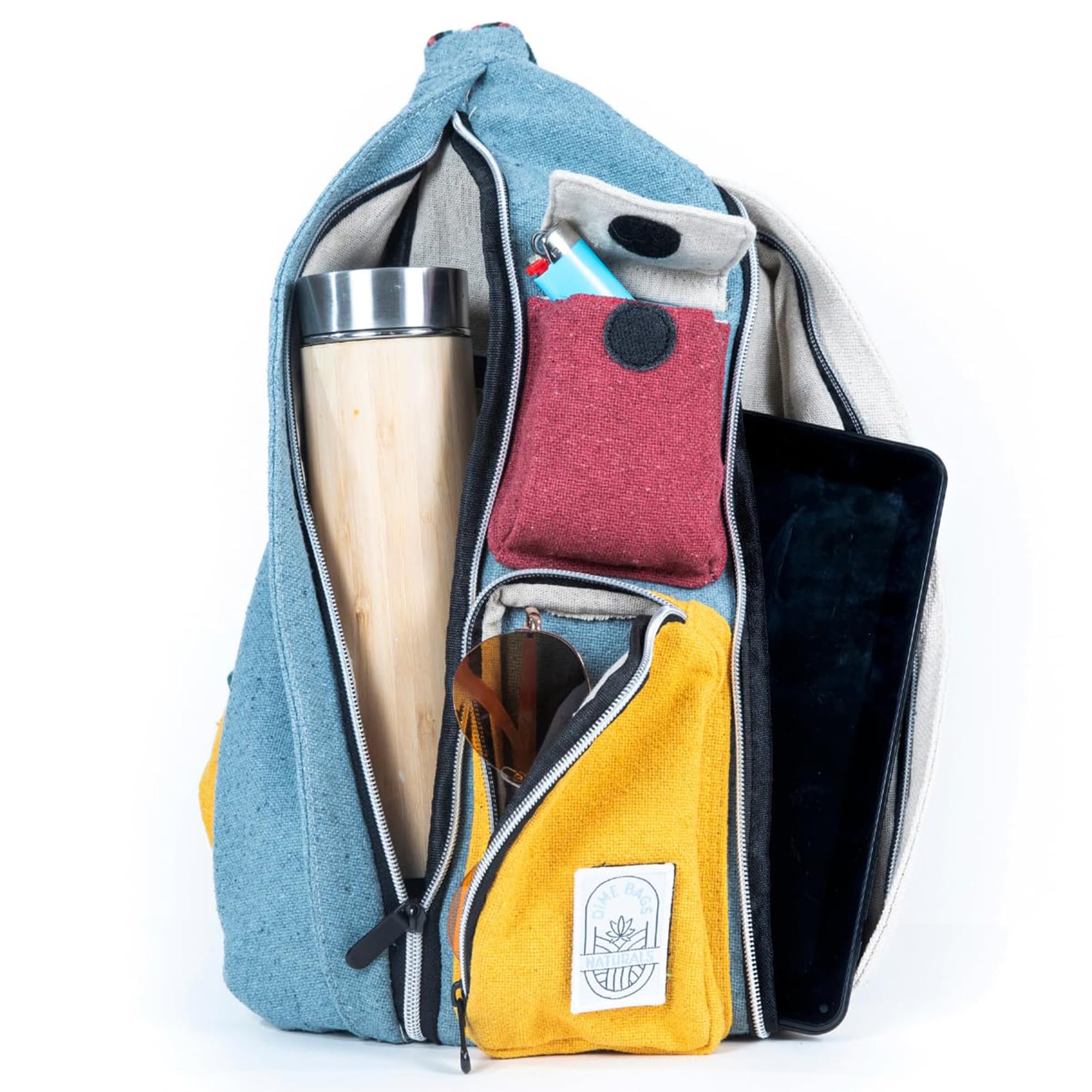 DIME BAGS 100% Nepali Hemp Crossbody Sling Bag, Roomy Multi-Pocket Design with Adjustable Strap for Daily Use & Travel Seeker - Image 4