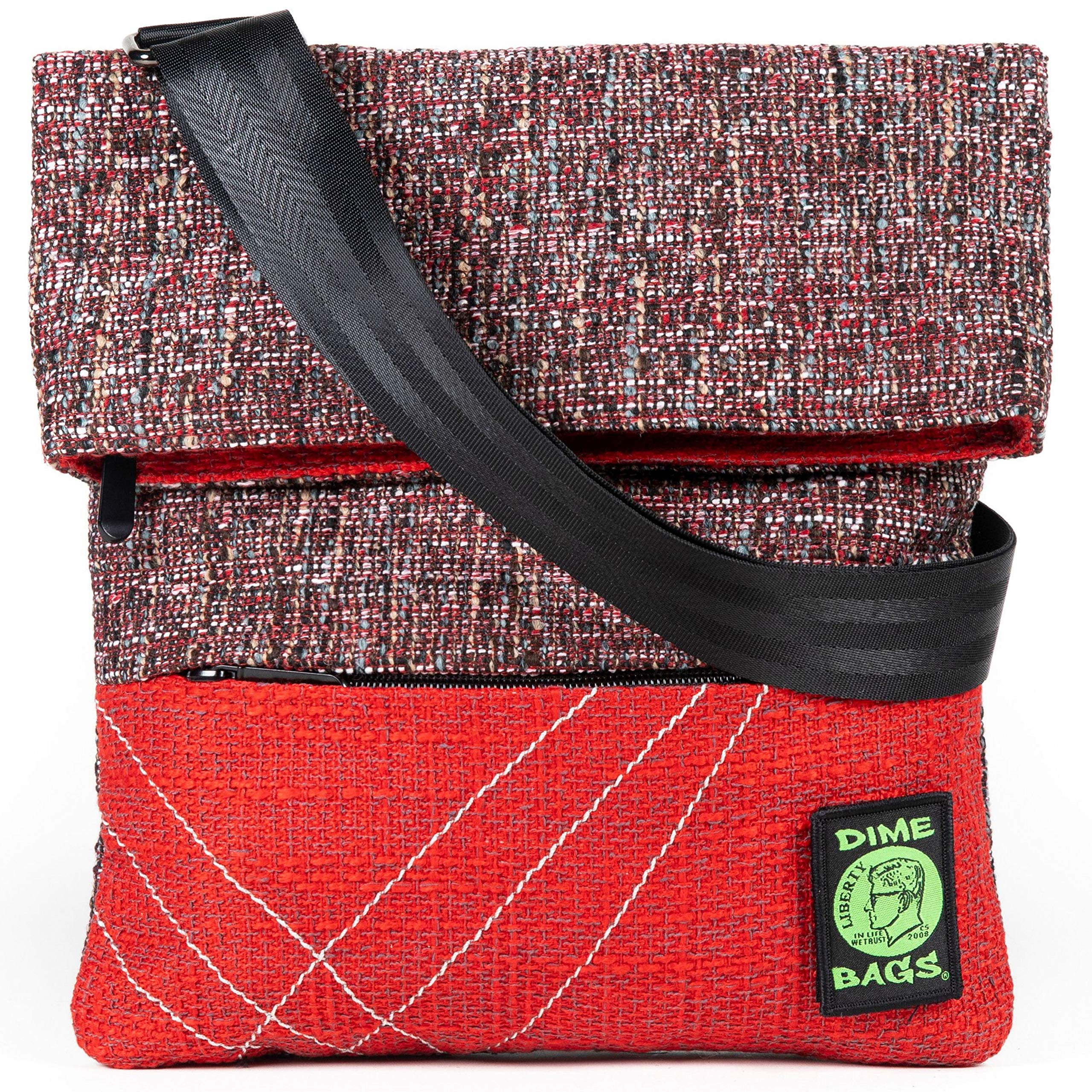 DIME BAGS Crossbody Bag, Fold-Over Satchel, Magnetic Closure, 7 Storage Compartments, Adjustable Strap, Interchangeable Patch - Image 4