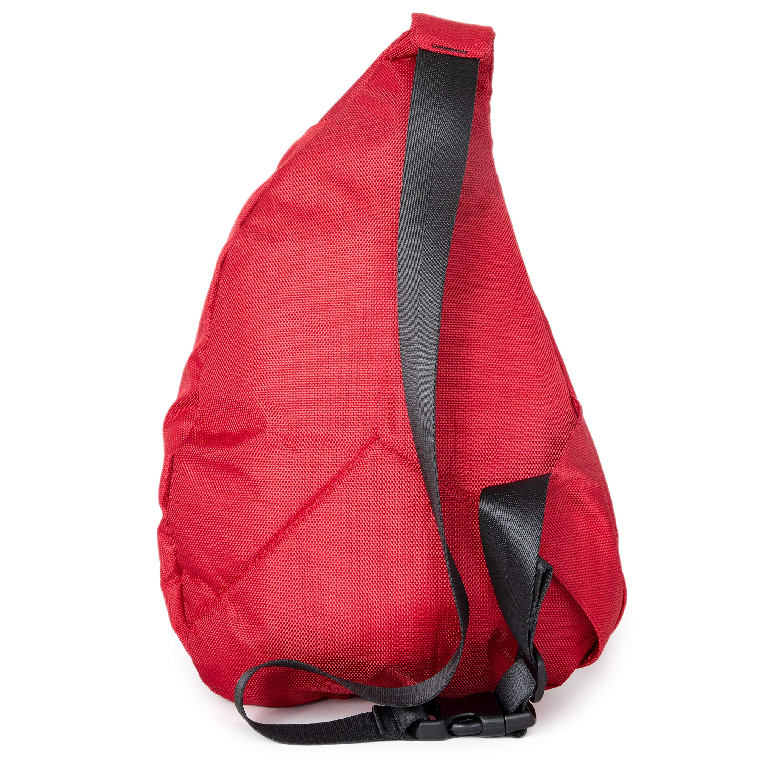 DIME BAGS Crossbody Bag, Shoulder Sling Backpack with Adjustable Single Strap, 2 Main Zipper Pockets, 7 Compartments for Storage, Durable Water-Resistant Polyester Exterior, Padded Interior (Crimson) - Image 4