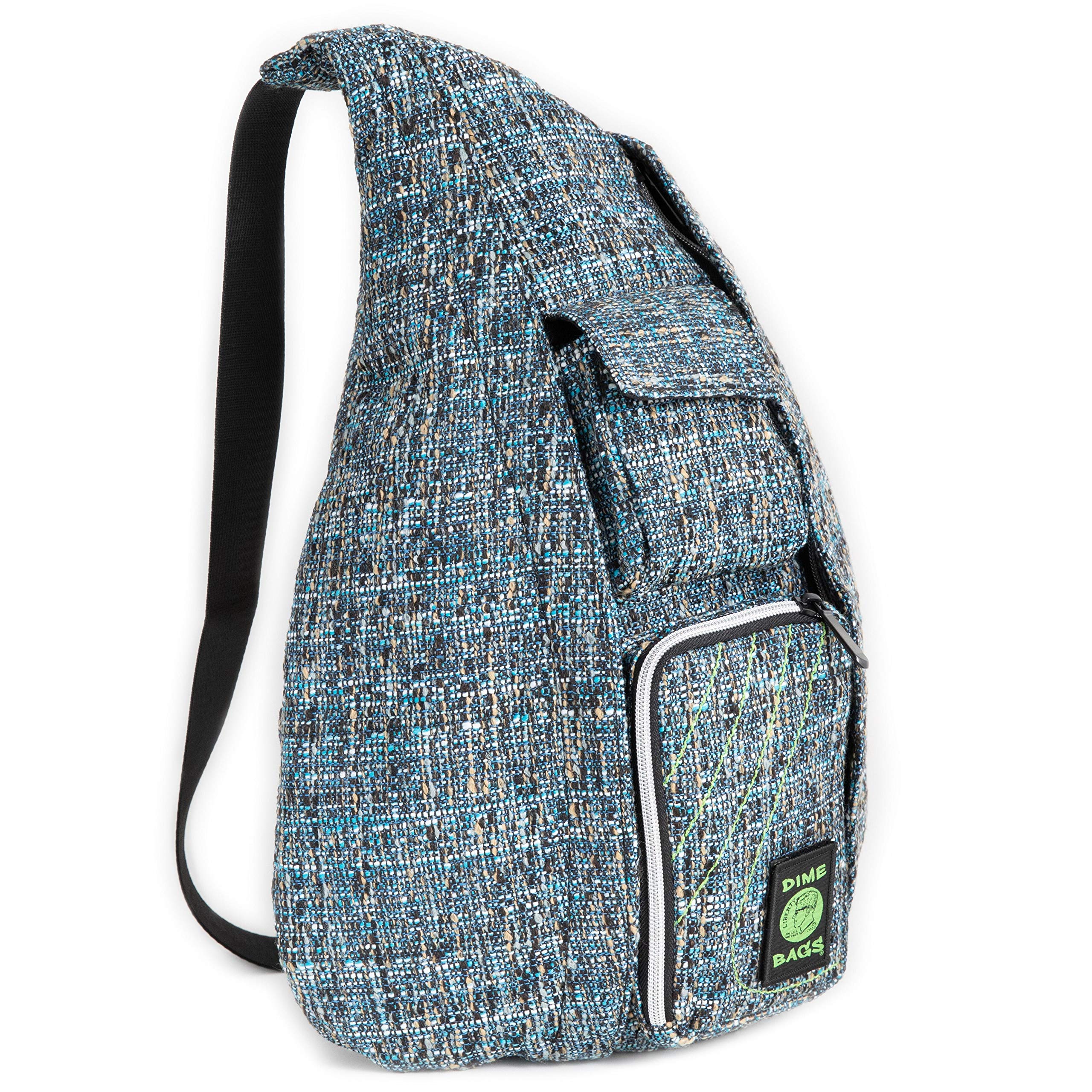 DIME BAGS Crossbody Bag, Shoulder Sling Backpack with Adjustable Single Strap, 2 Main Zipper Pockets, 7 Compartments for Storage, Durable Hempster Material, Padded Cotton Interior (Glass) - Image 3