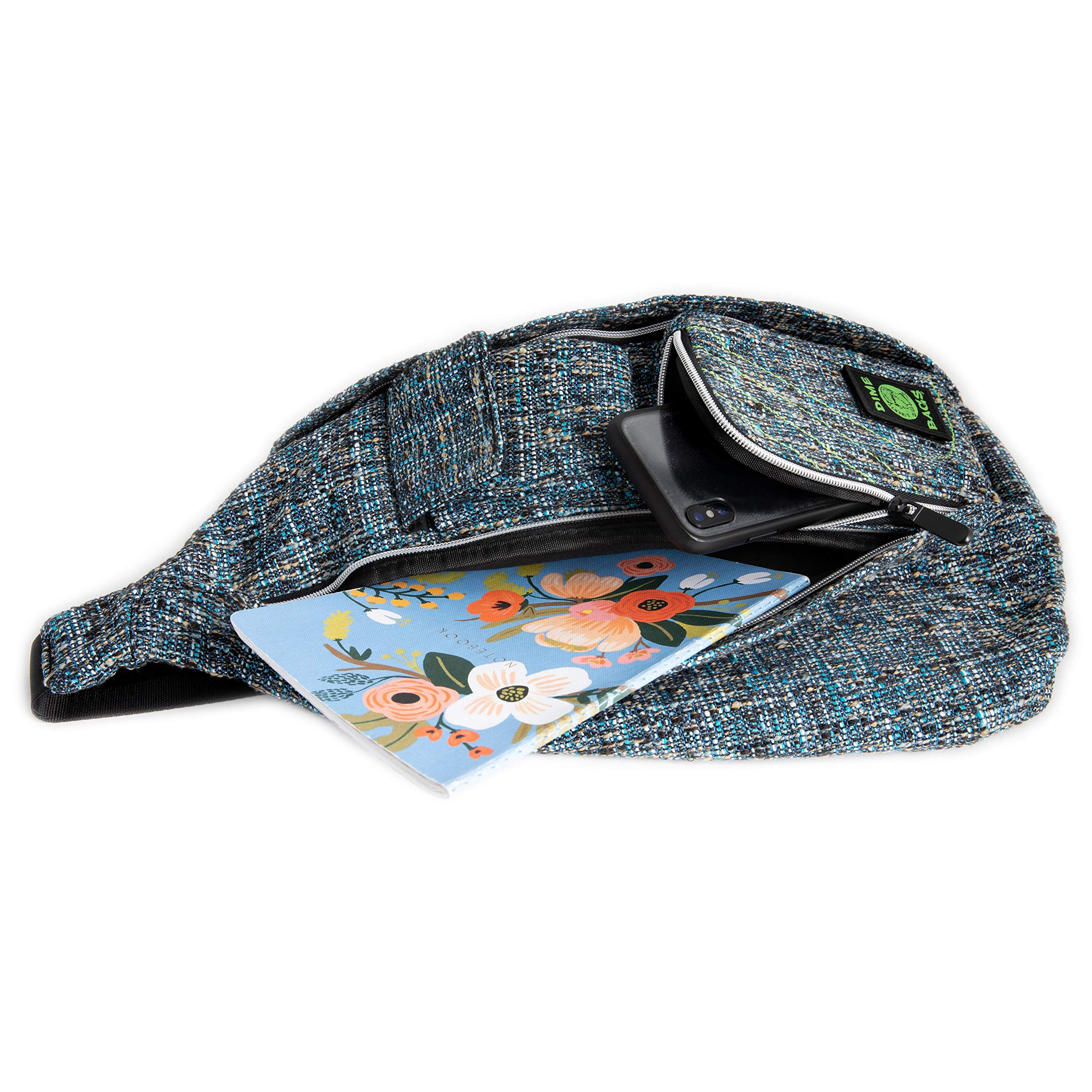 DIME BAGS Crossbody Bag, Shoulder Sling Backpack with Adjustable Single Strap, 2 Main Zipper Pockets, 7 Compartments for Storage, Durable Hempster Material, Padded Cotton Interior (Glass) - Image 5