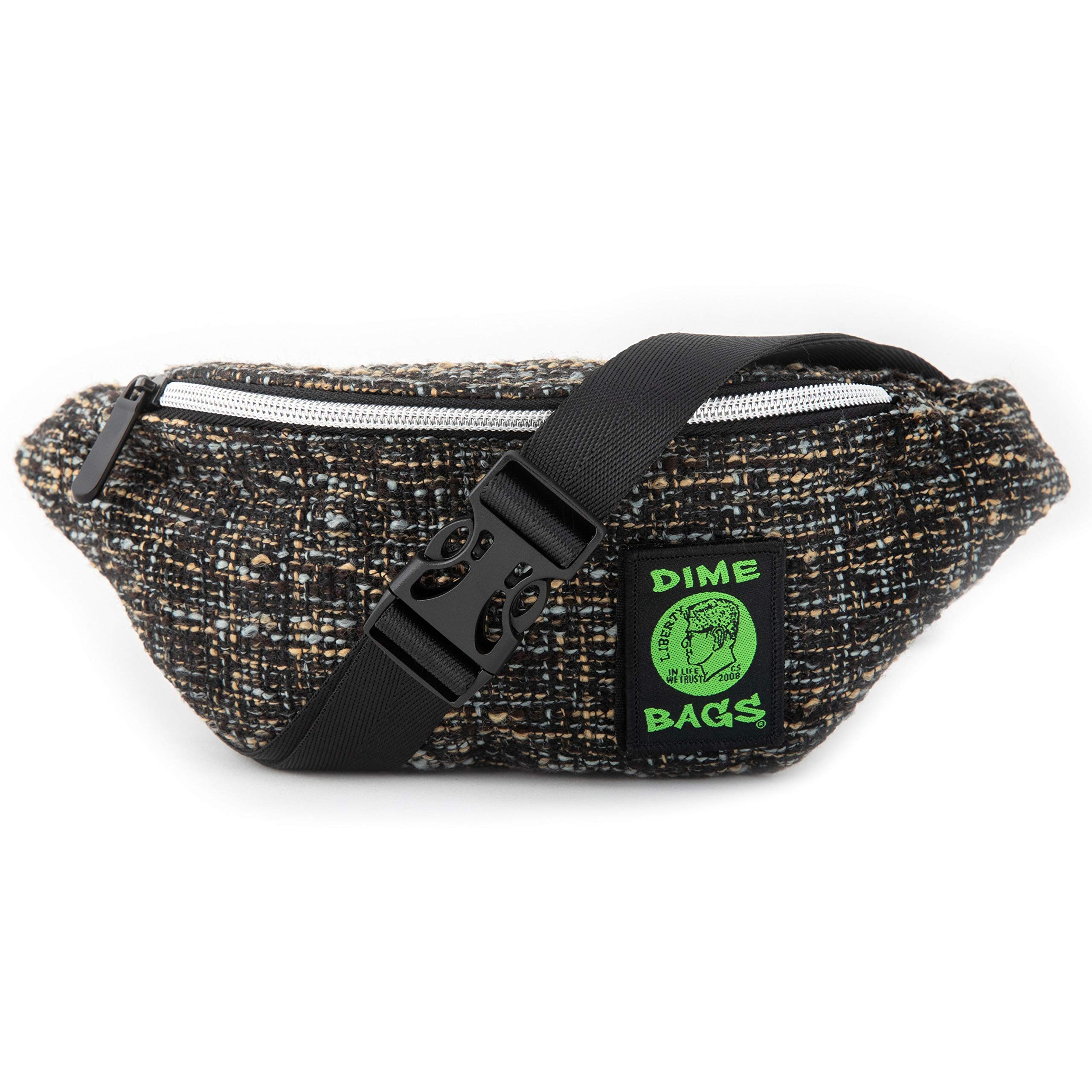 Dime Bags Fanny Pack, Durable Hempster Exterior, Compact Lightweight Waist Bag with Adjustable Strap for Everyday Use & Travel, Hidden Pocket & Interchangeable Patch (Concrete) - Image 3