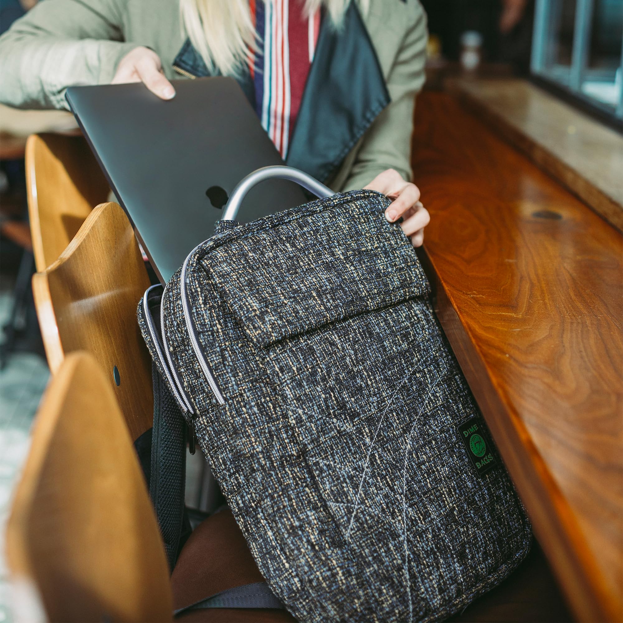 DIME BAGS Laptop Backpack with Padded Compartment for Tablet, 11 Pockets for Storage, Slab Bag for School, Work & Travel - Image 4