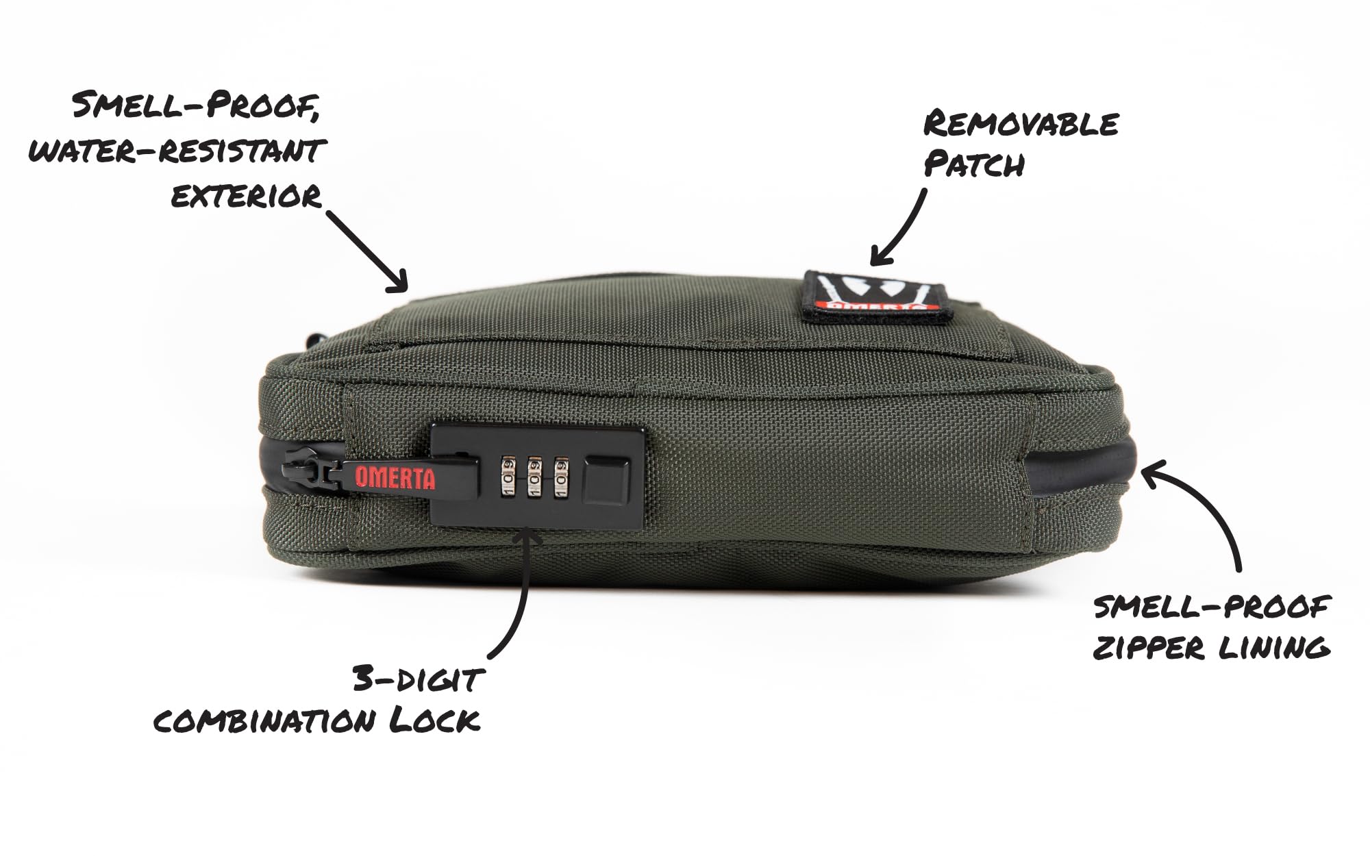 DIME BAGS Lockable Odor Sealing Padded Pouch, 3-Digit Combo Lock & Hidden Storage Pocket, Carbon Lined Scent Protection Boss - Image 6