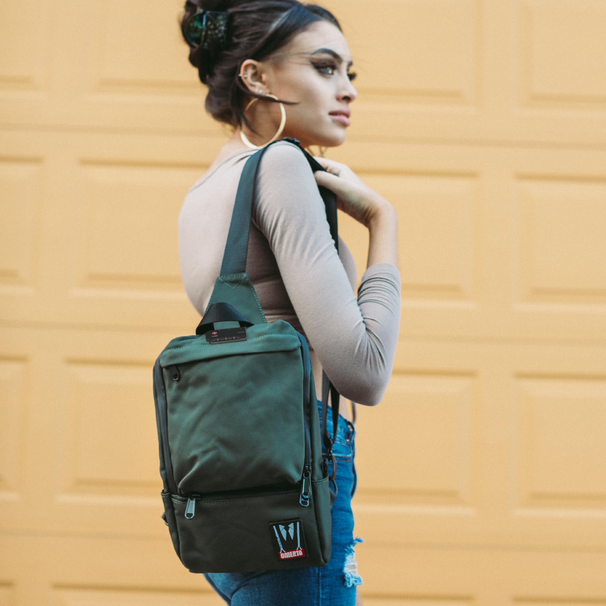 DIME BAGS Lockable Sling Backpack with Odor Sealing Carbon Lining, Scent & Spill Proof Crossbody Bag with 3-Digit Combo Lock, Water-Resistant Exterior, Adjustable Strap & Hidden Pocket (Black) - Image 7