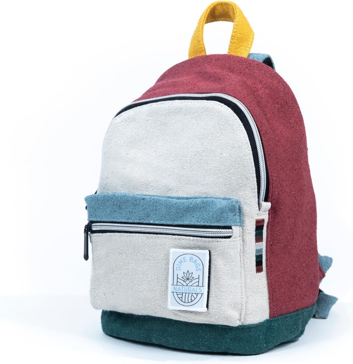 DIME BAGS Mini Hemp Backpack, Made with 100% Nepali Hemp, Travel Bag with Adjustable Padded Straps & Hidden Pocket, Eco-Friendly Daypack for Everyday Use, Unisex, Naturals Mystic (Boho Cream) - Image 8