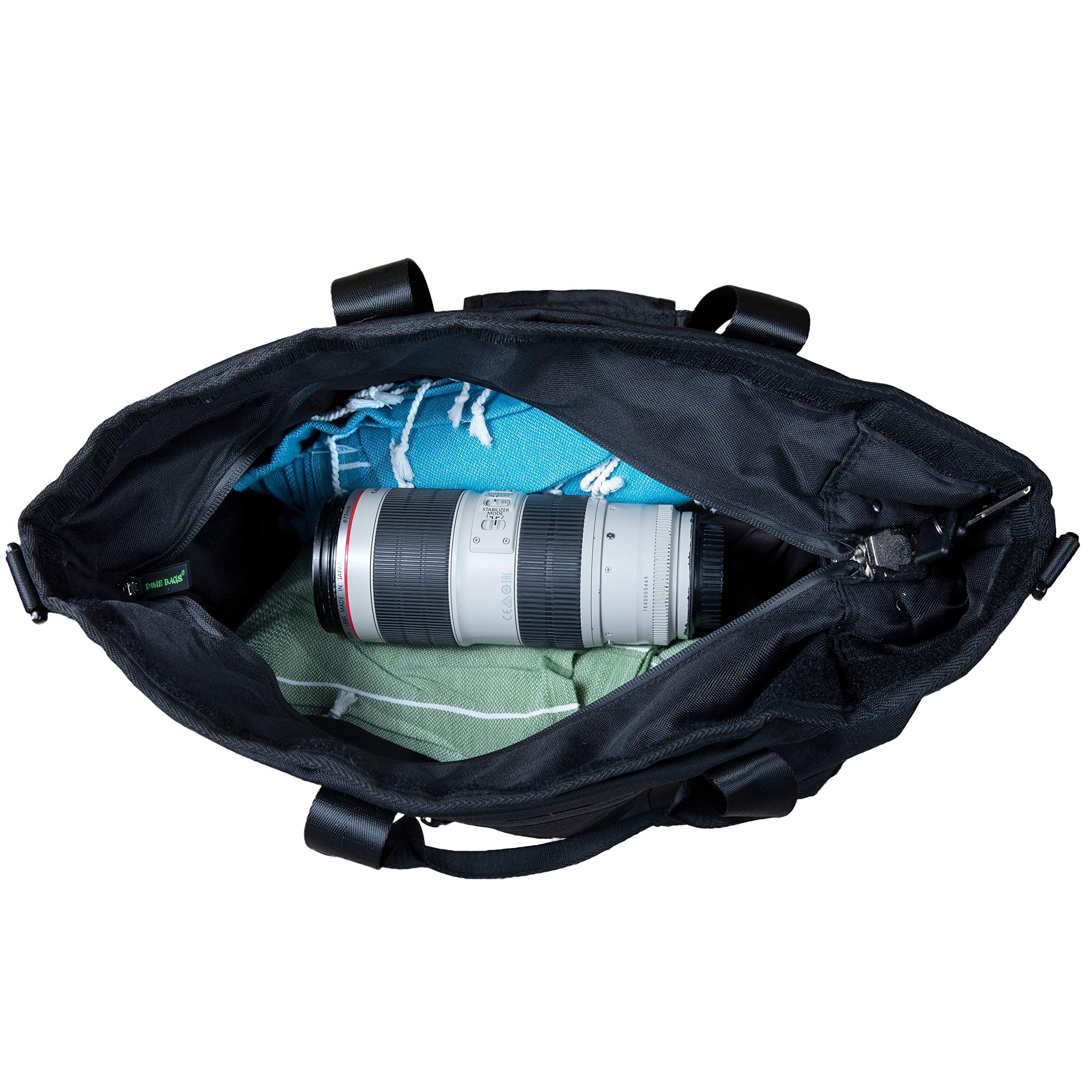 DIME BAGS Odor Sealing Lockable Tote Bag, Carbon-Lined Scent Blocking Duffle with Key Lock, Water-Resistant & Padded Interior - Image 5