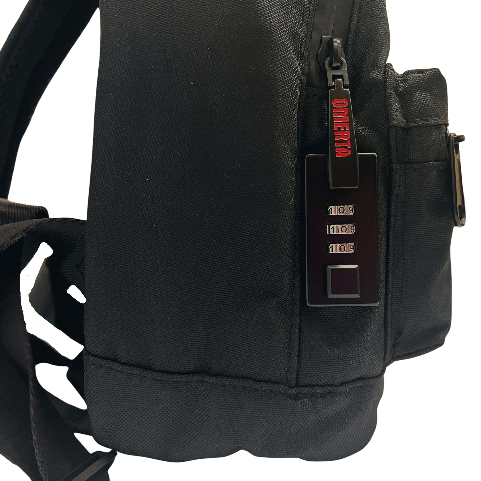 Dime Bags Odor Sealing Locking Backpack, Carbon Lining for Smell & Spill Protection, 3-Digit Combo Lock, Durable Water-Resistant Exterior, Compact Travel Bag, Changeable Patch, Mini Molly (Black) - Image 3