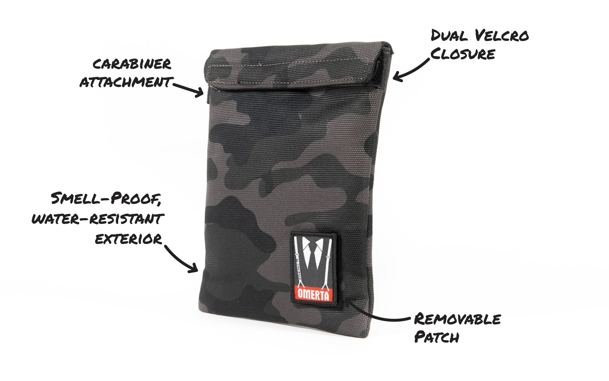 DIME BAGS Odor Sealing Pouch, Interior Lined with Carbon Filter to Block Scents, Dual Hook-and-Loop Closure, Water-Resistant, Smell/Spill Proof, Lightly Padded Capo (7 Inch, Camo) - Image 4