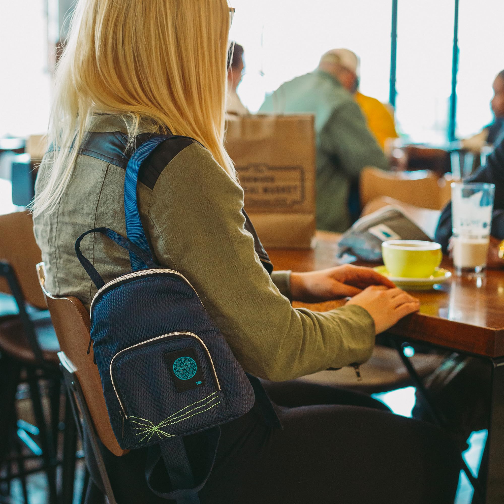 Dime Bags Small Everyday Backpack, Padded Straps, Secret Pocket, Heavy-Duty Zippers, Removable Airtight Bag, Water-Resistant Fabric, Ideal for Festivals and Travel, Club Kid (Cobalt) - Image 4