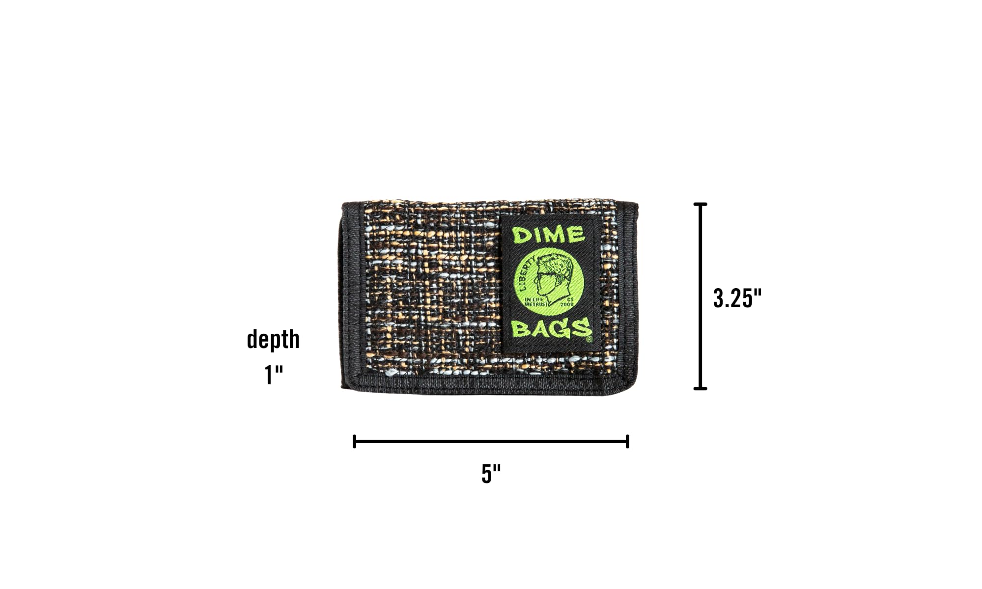 DIME BAGS Trifold Hempster Wallet, Slim Design, Durable Material with Multiple Card Slots, 9 Compartments, Zippered Pockets & Hidden Cash Storage, Interchangeable Patch (Rasta) - Image 6