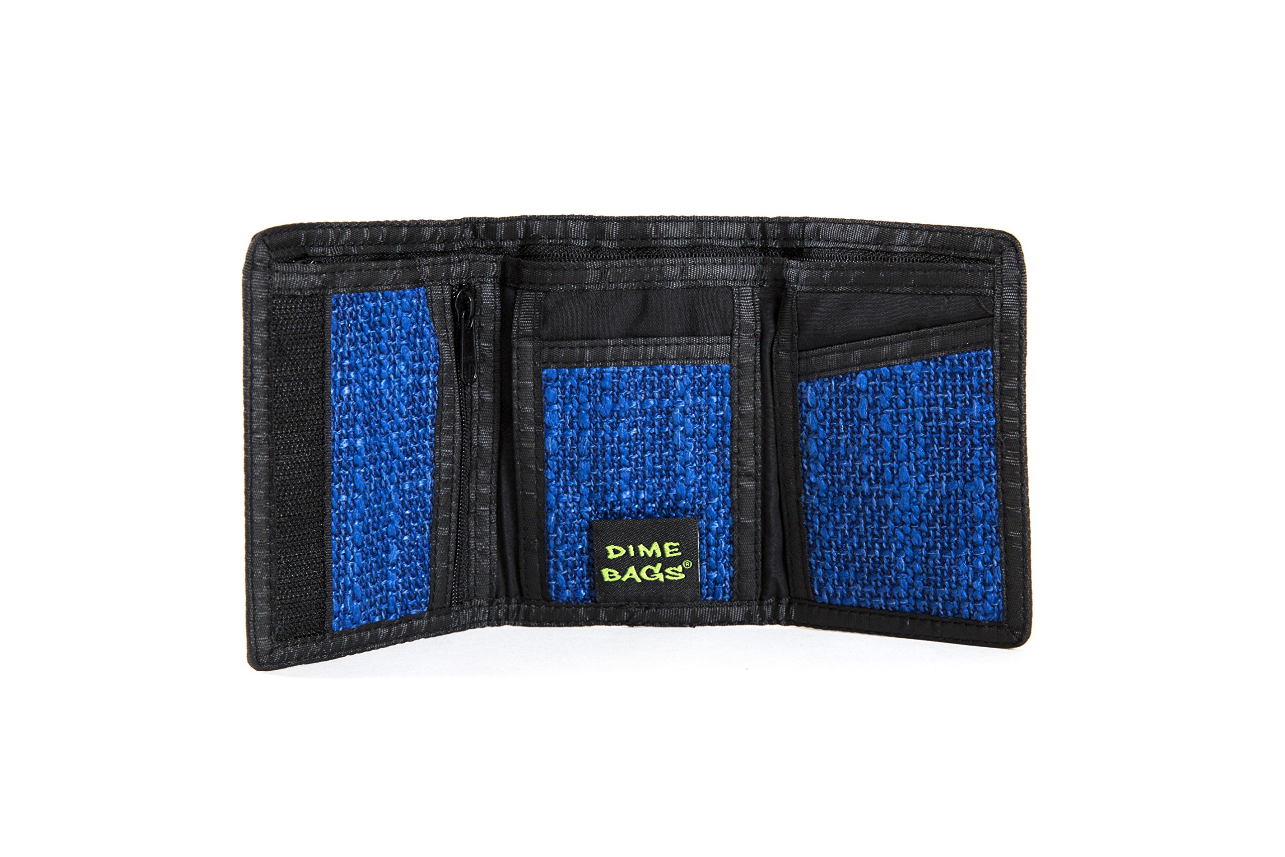 DIME BAGS Trifold Hempster Wallet, Slim Design, Durable Material with Multiple Card Slots, 9 Compartments, Zippered Pockets & Hidden Cash Storage, Interchangeable Patch (Midnight) - Image 3