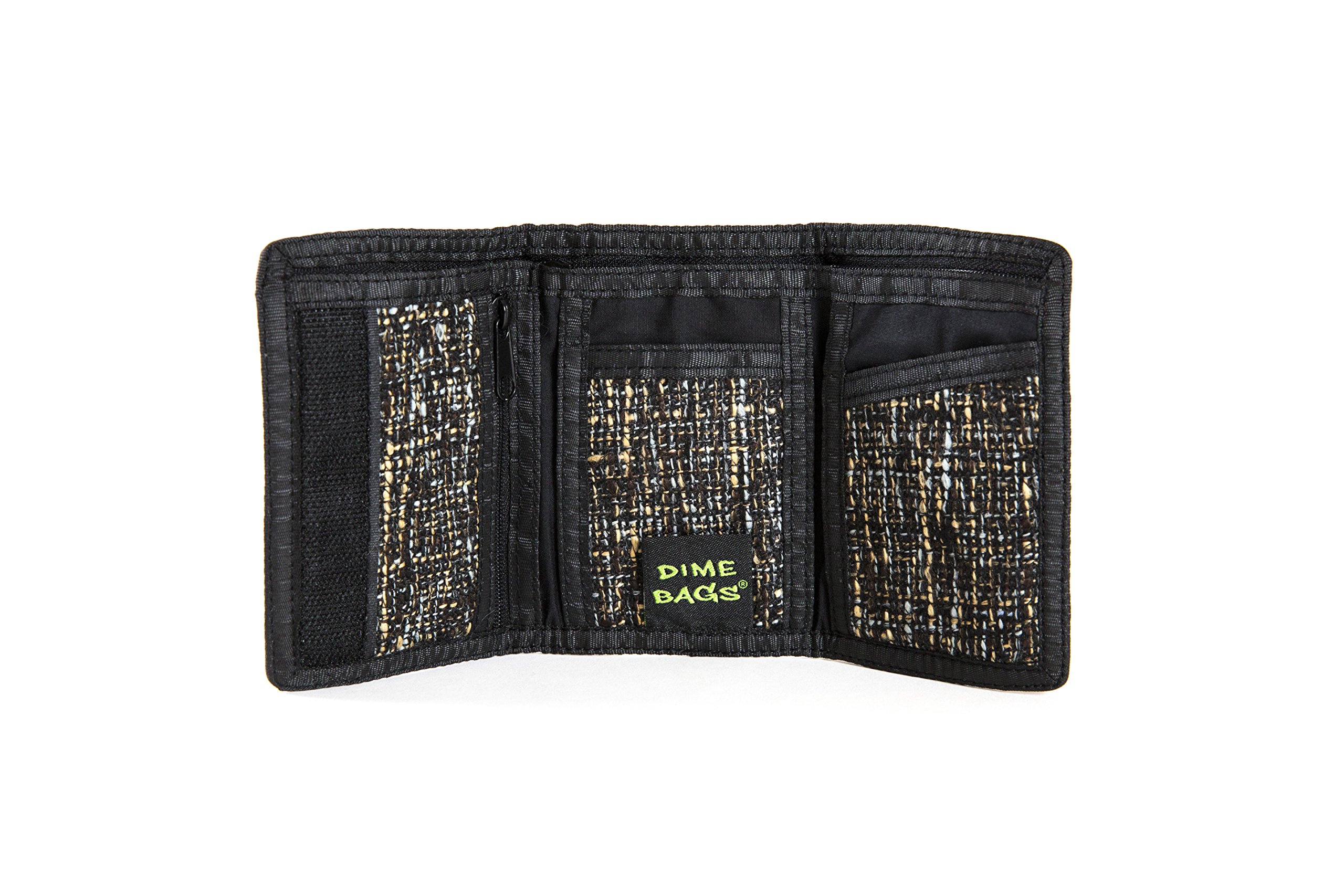 DIME BAGS Trifold Hempster Wallet, Slim Design, Durable Material with Multiple Card Slots, 9 Compartments, Zippered Pockets & Hidden Cash Storage, Interchangeable Patch (Concrete) - Image 3