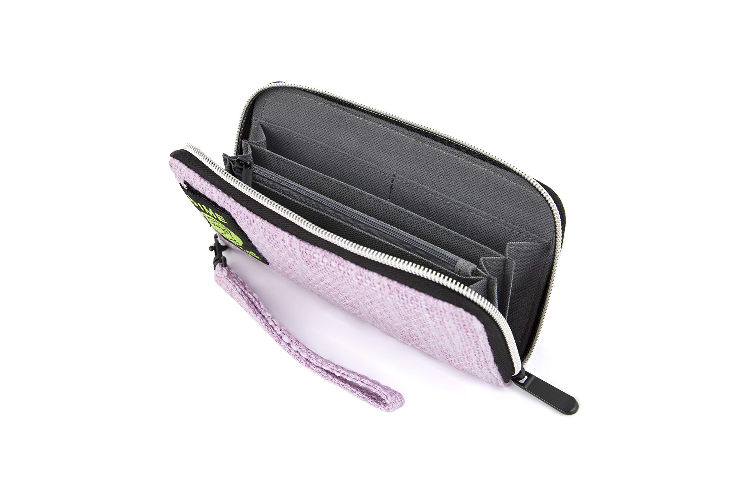 DIME BAGS Wristlet Wallet, RFID-Blocking Hempster Pouch with Secure Zipper, 13 Compartments & Card Slots, Cotton Lining & Removable Strap, For Travel & Daily Use (Purple) - Image 3
